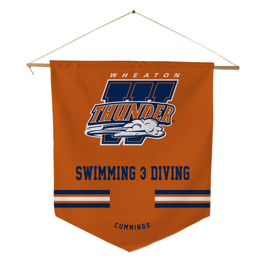 Wheaton IL - NCAA Men's Swimming & Diving : Jac Cummings - Pennant - 18" x 21"-0