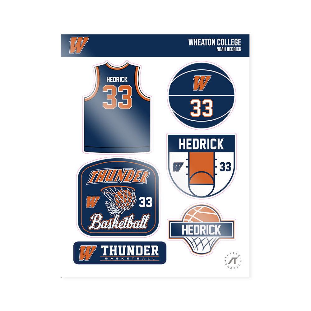 Wheaton IL - NCAA Men's Basketball : Noah Hedrick - Sticker Sheet-0