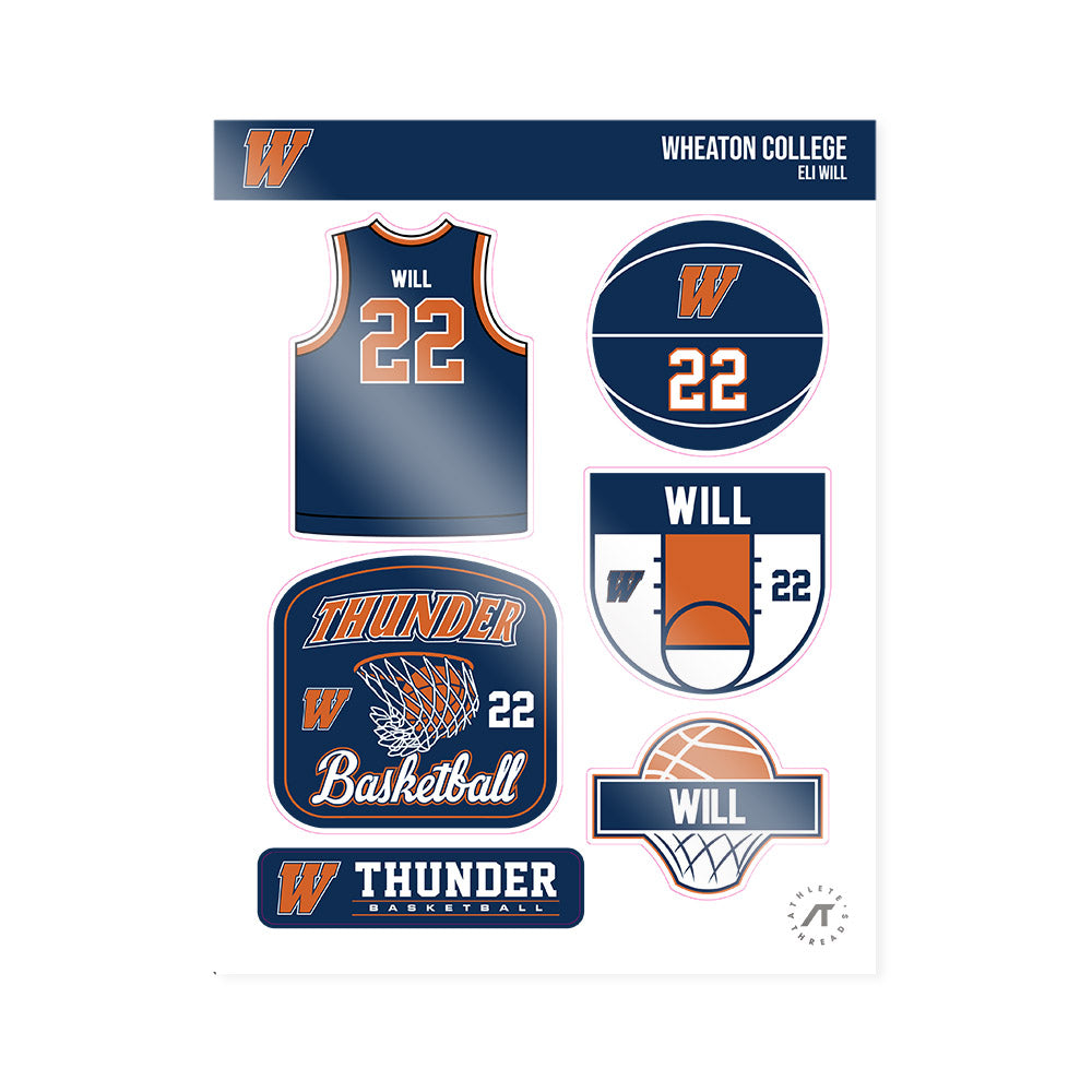 Wheaton IL - NCAA Men's Basketball : Eli Will - Sticker Sheet-0