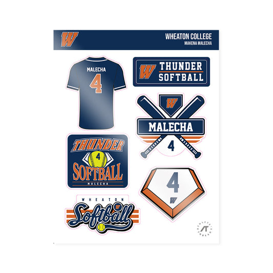 Wheaton IL - NCAA Softball : Makena Malecha - Sticker Sheet-0