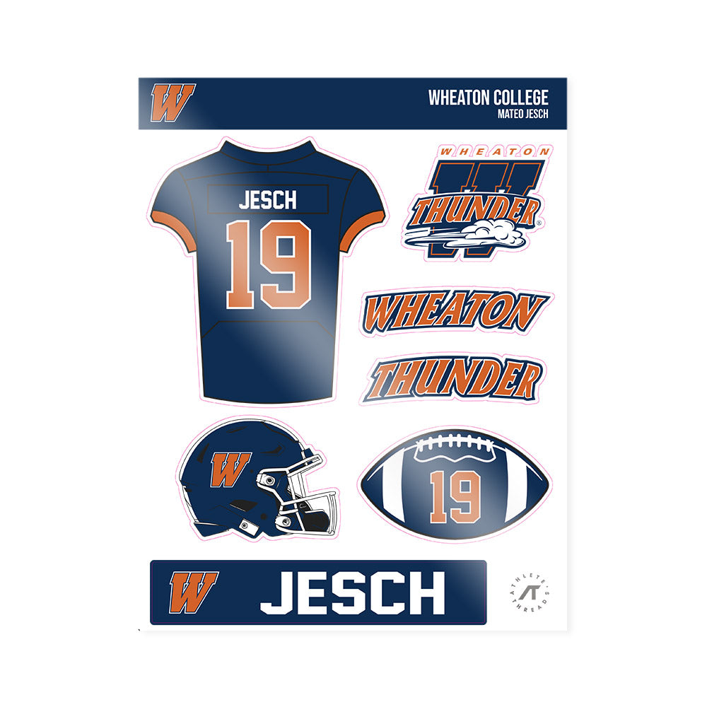 Wheaton IL - NCAA Football : Mateo Jesch - Sticker Sheet-0