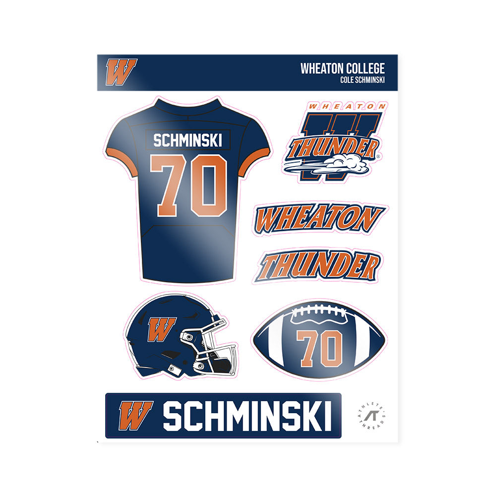 Wheaton IL - NCAA Football : Cole Schminski - Sticker Sheet-0