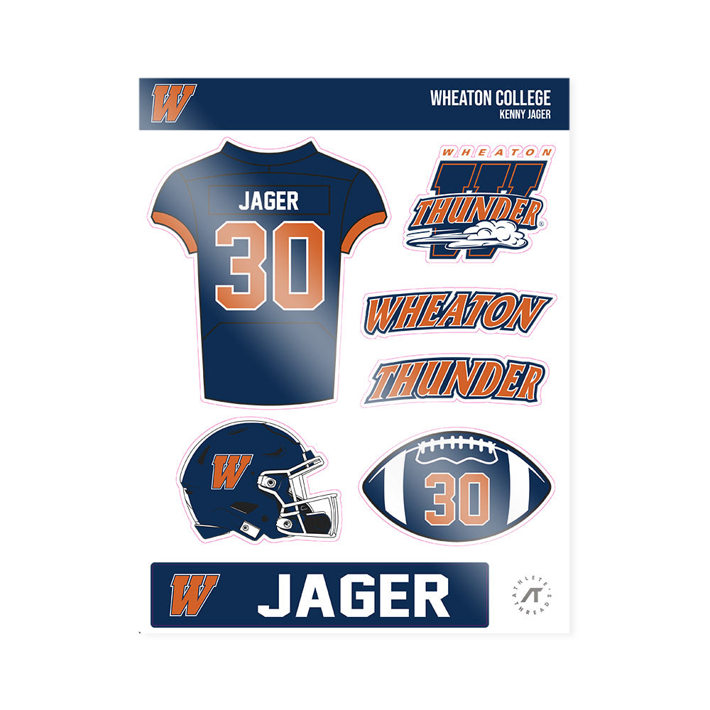 Wheaton IL - NCAA Football : Kenny Jager - Sticker Sheet-0
