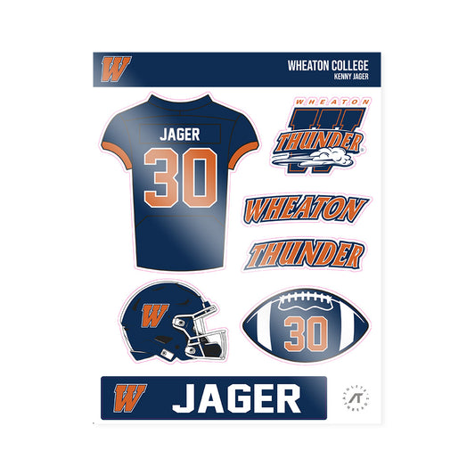 Wheaton IL - NCAA Football : Kenny Jager - Sticker Sheet-0