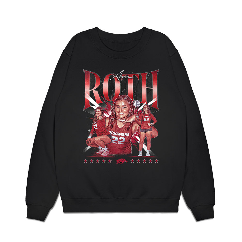 Arkansas - NCAA Women's Volleyball : Ava Roth - Collage Premium Crewneck Sweatshirt-0