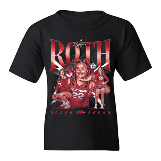 Arkansas - NCAA Women's Volleyball : Ava Roth - Collage Youth T-Shirt-0