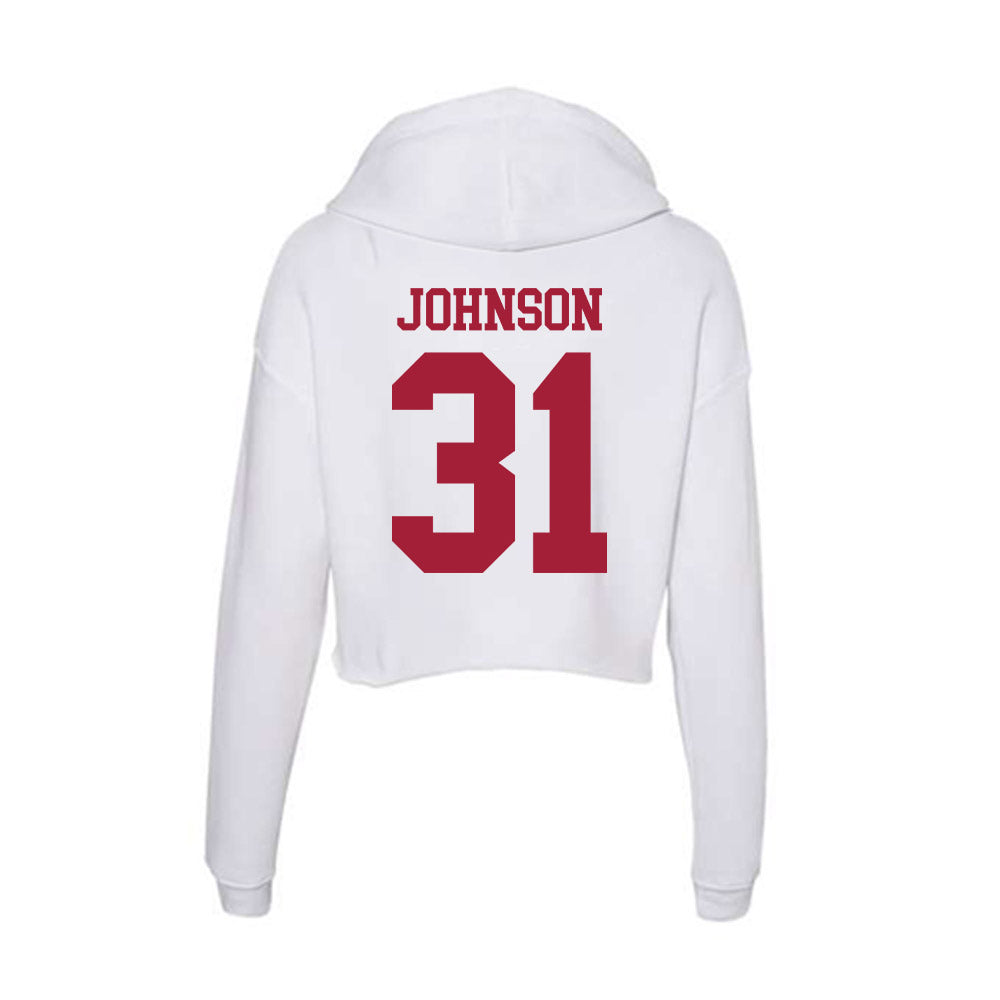 Oklahoma - NCAA Baseball : Cameron Johnson - Women's Crop Fleece Hoodie-1