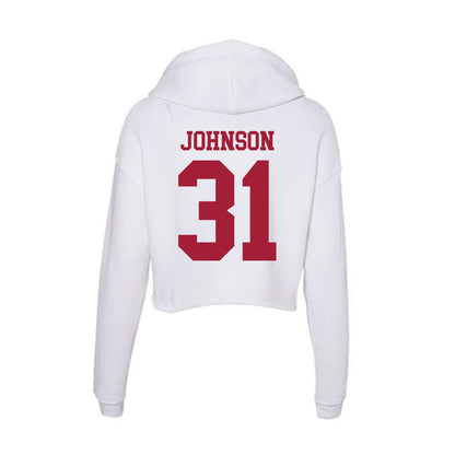 Oklahoma - NCAA Baseball : Cameron Johnson - Women's Crop Fleece Hoodie-1
