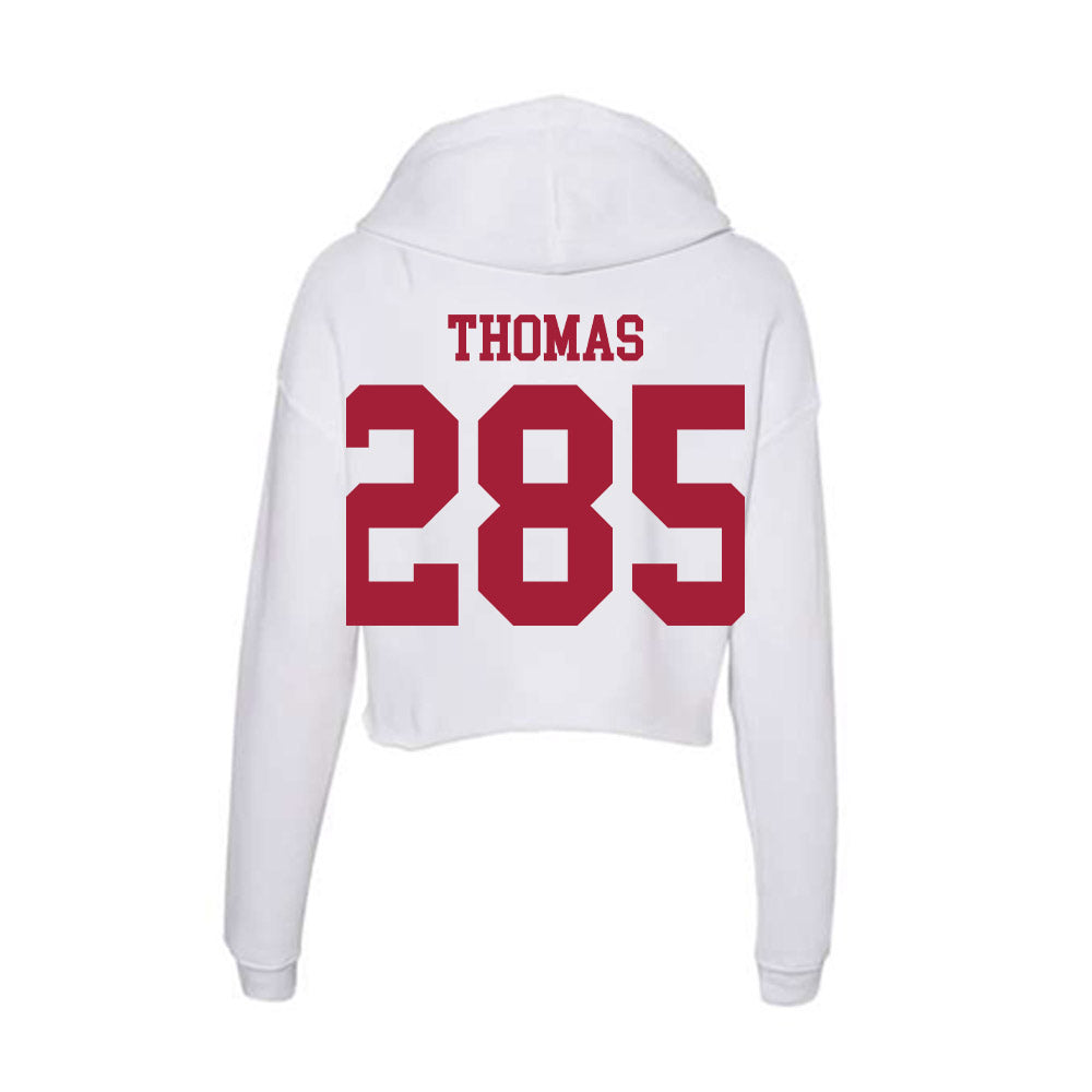 Oklahoma - NCAA Wrestling : Ricky Thomas - Women's Crop Fleece Hoodie-1
