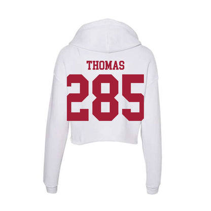 Oklahoma - NCAA Wrestling : Ricky Thomas - Women's Crop Fleece Hoodie-1