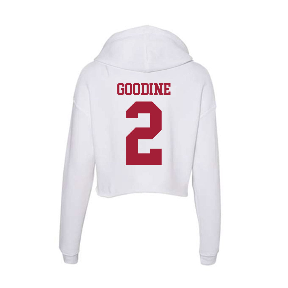 Oklahoma - NCAA Men's Basketball : Brycen Goodine - Women's Crop Fleece Hoodie-1