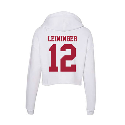 Oklahoma - NCAA Baseball : Ryley Leininger - Women's Crop Fleece Hoodie-1