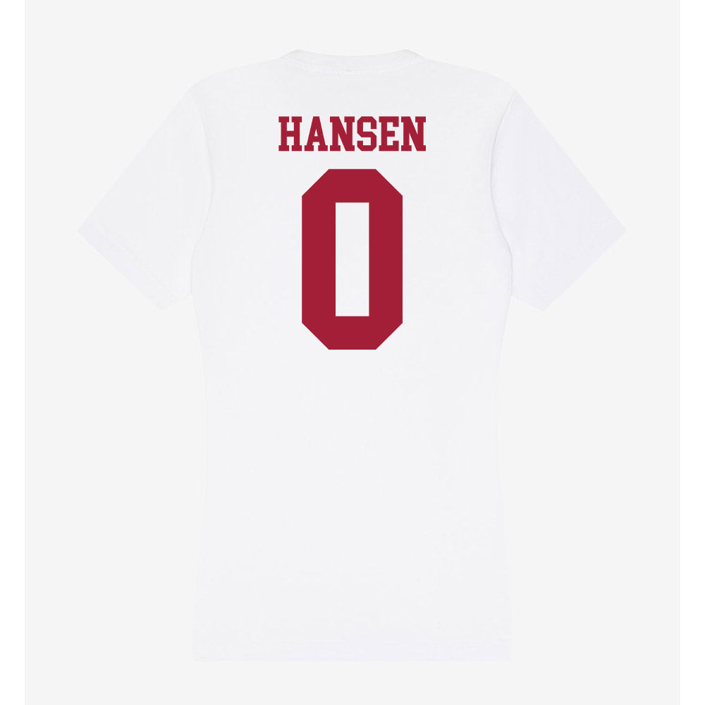 Oklahoma - NCAA Men's Basketball : Jake Hansen - Women's V-Neck T-Shirt-1