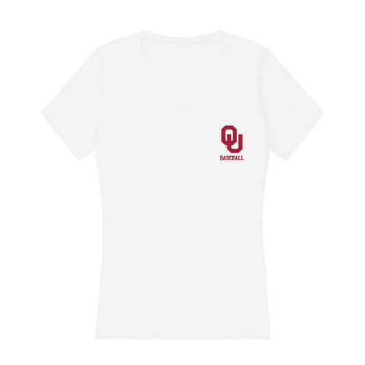 Oklahoma - NCAA Baseball : Myles Davis - Women's V-Neck T-Shirt-0