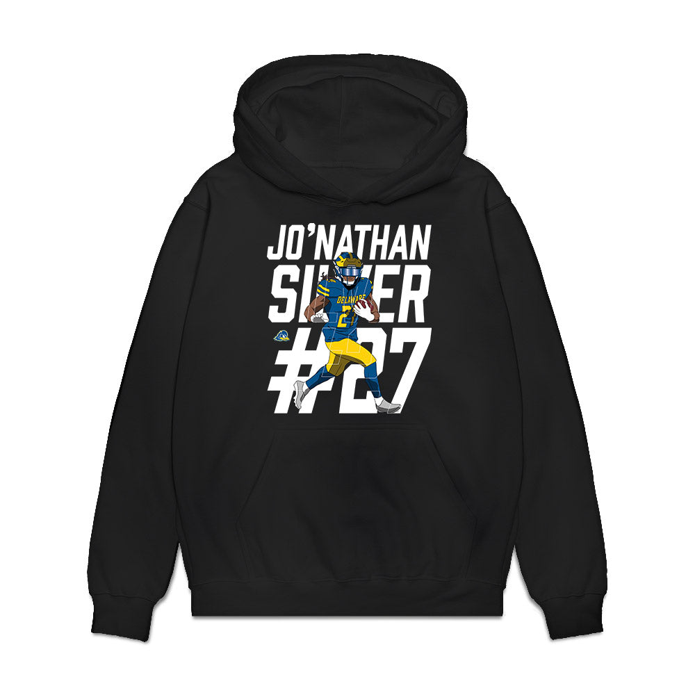 Delaware - NCAA Football : Jo Silver - Collage Premium Hooded Sweatshirt-0