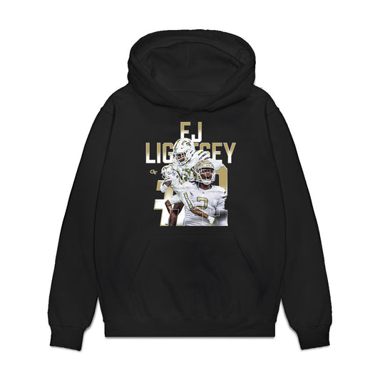 Georgia Tech - NCAA Football : Ej Lightsey - Collage Premium Hooded Sweatshirt-0