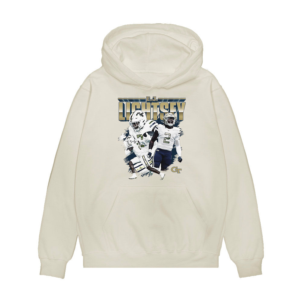 Georgia Tech - NCAA Football : Ej Lightsey - Collage Premium Hooded Sweatshirt-0