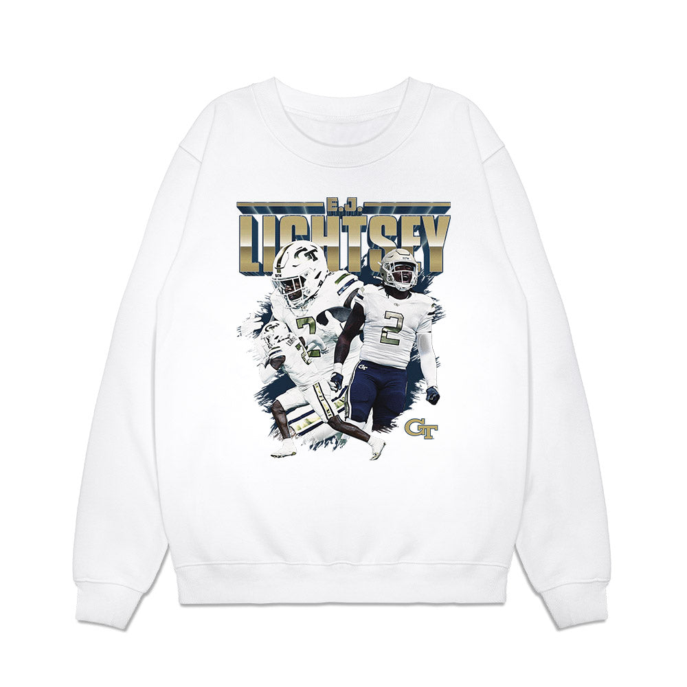 Georgia Tech - NCAA Football : Ej Lightsey - Collage Premium Crewneck Sweatshirt-0