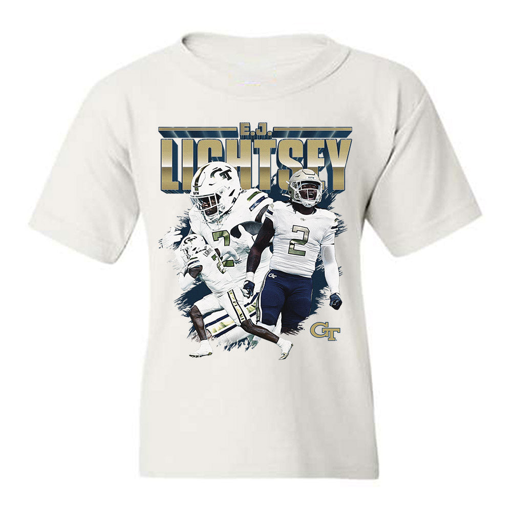 Georgia Tech - NCAA Football : Ej Lightsey - Collage Youth T-Shirt-0