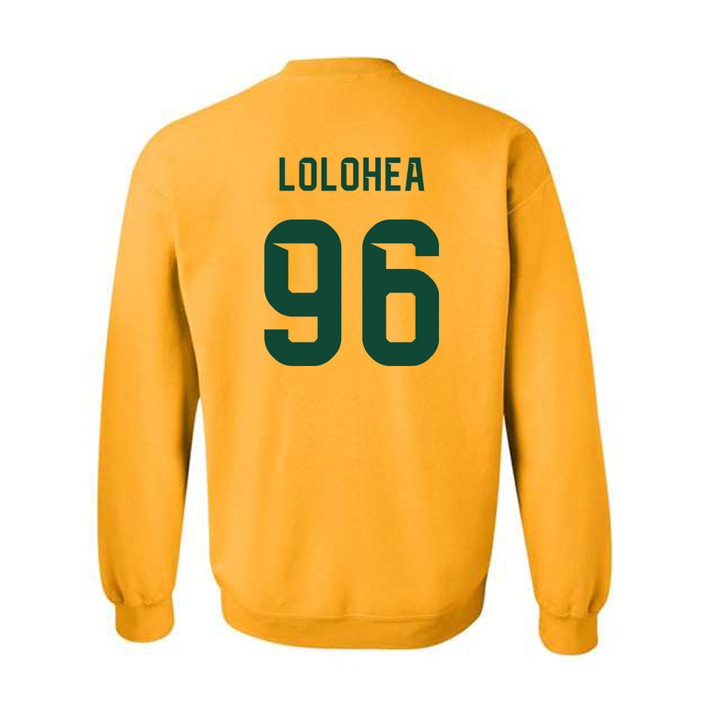 Baylor - NCAA Football : Tonga Lolohea - Go Gold Shersey Crewneck Sweatshirt-1