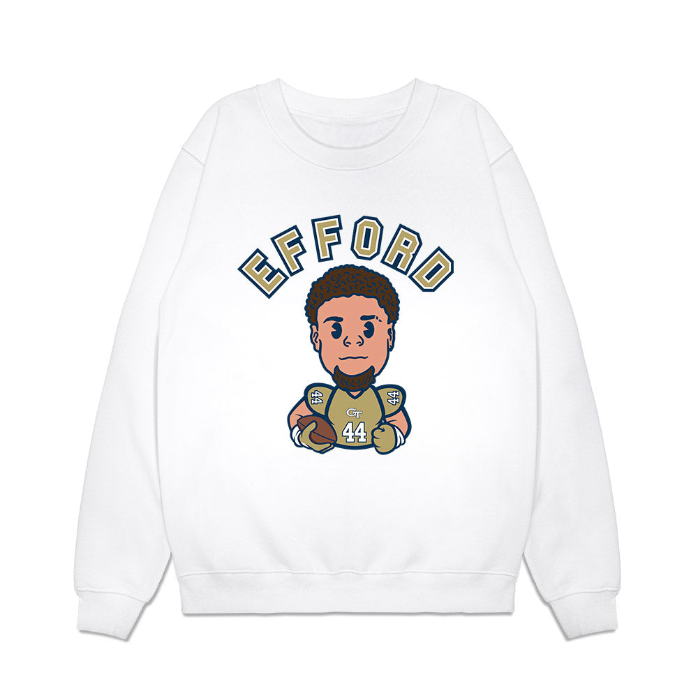 Georgia Tech - NCAA Football : Kyle Efford - Caricature Premium Crewneck Sweatshirt-0