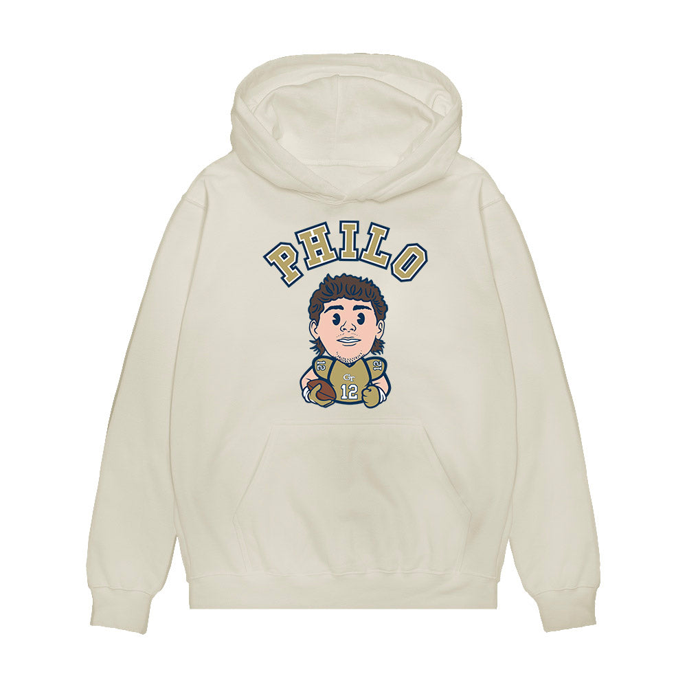 Georgia Tech - NCAA Football : Aaron Philo - Caricature Premium Hooded Sweatshirt-0
