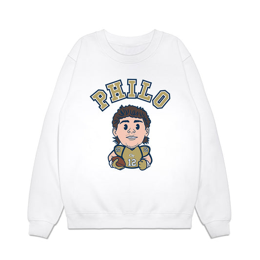 Georgia Tech - NCAA Football : Aaron Philo - Caricature Premium Crewneck Sweatshirt-0