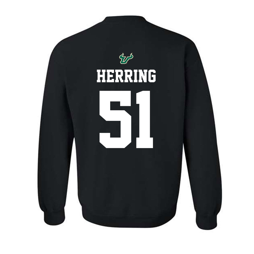 USF - NCAA Football : Zane Herring - Back in Black Shersey Crewneck Sweatshirt-1