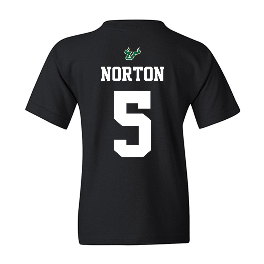 USF - NCAA Football : Cartevious Norton - Back in Black Shersey Youth T-Shirt-1