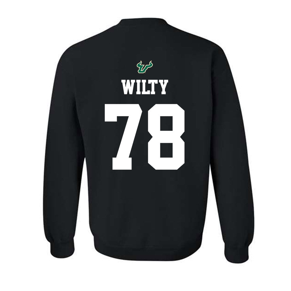 USF - NCAA Football : Jack Wilty - Back in Black Shersey Crewneck Sweatshirt-1