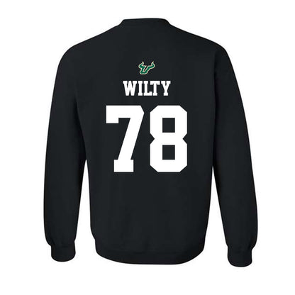 USF - NCAA Football : Jack Wilty - Back in Black Shersey Crewneck Sweatshirt-1