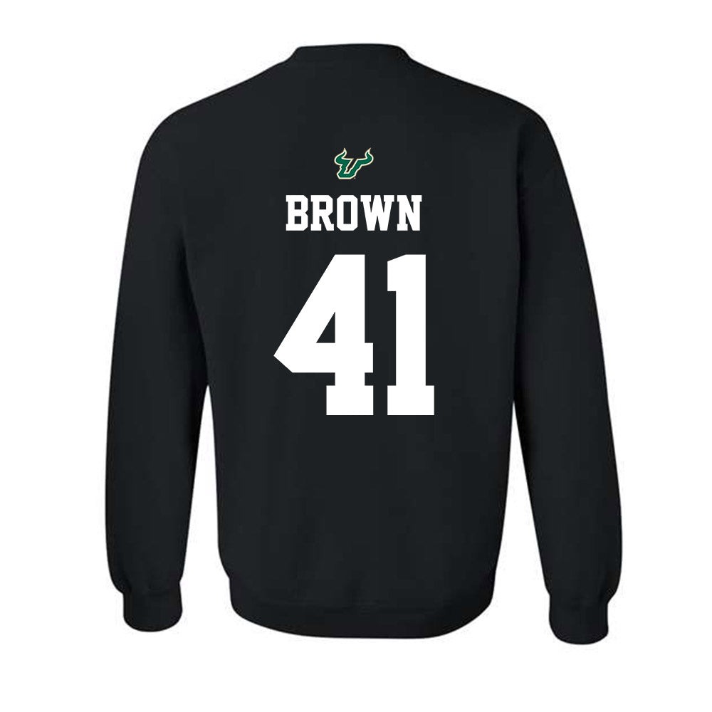 USF - NCAA Football : George Brown - Back in Black Shersey Crewneck Sweatshirt-1