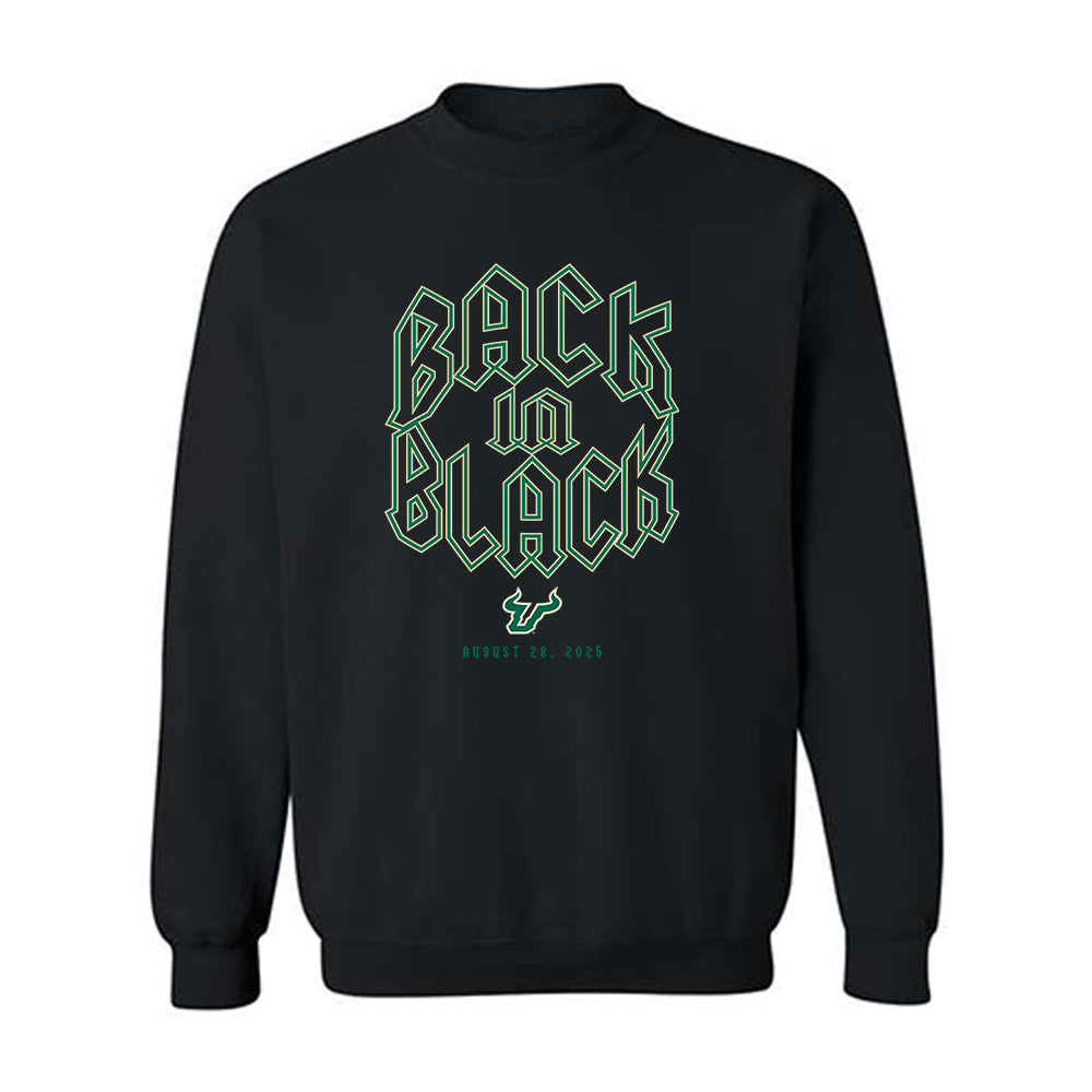 USF - NCAA Football : jonas duclona - Back in Black Shersey Crewneck Sweatshirt-0