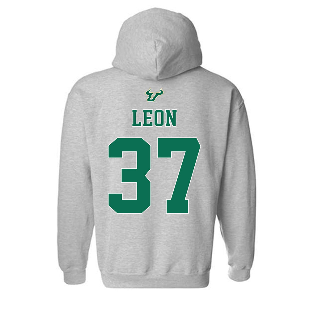 USF - NCAA Football : Chase Leon - Bay Day Shersey Hooded Sweatshirt-1