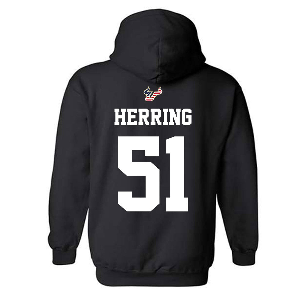 USF - NCAA Football : Zane Herring - Salute to Service Shersey Hooded Sweatshirt-1