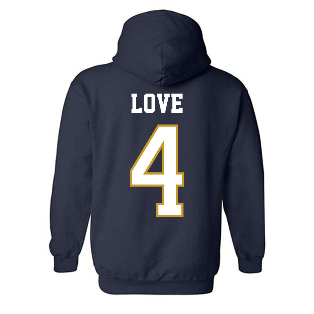 Notre Dame - NCAA Football : Jeremiyah Love - Classic Shersey Hooded Sweatshirt-1