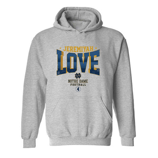 Notre Dame - NCAA Football : Jeremiyah Love - Hooded Sweatshirt-0