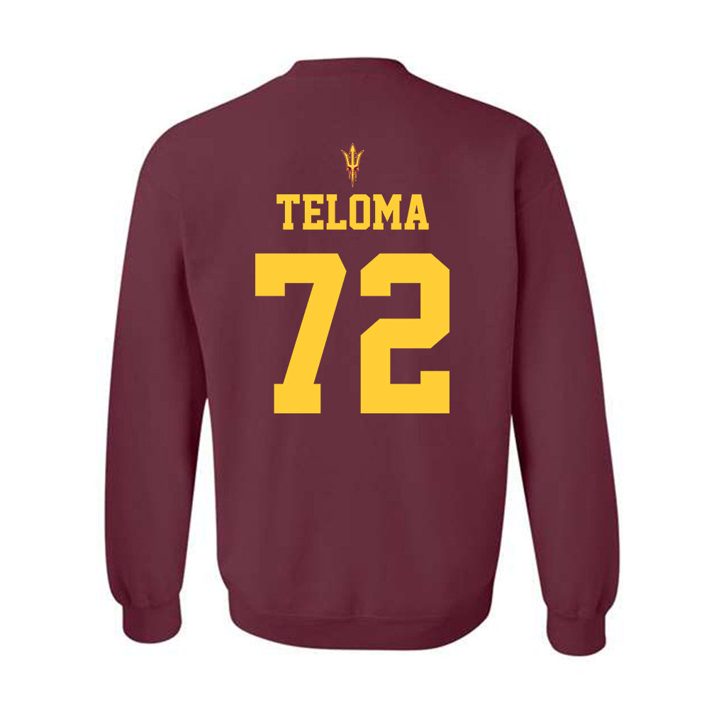 Arizona State - NCAA Football : Doughless Teloma - Generic Shersey Crewneck Sweatshirt-1