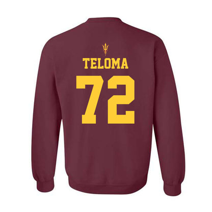 Arizona State - NCAA Football : Doughless Teloma - Generic Shersey Crewneck Sweatshirt-1