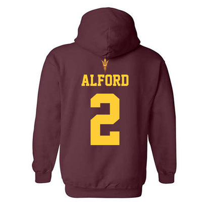 Arizona State - NCAA Football : Xavion Alford - Generic Shersey Hooded Sweatshirt-1