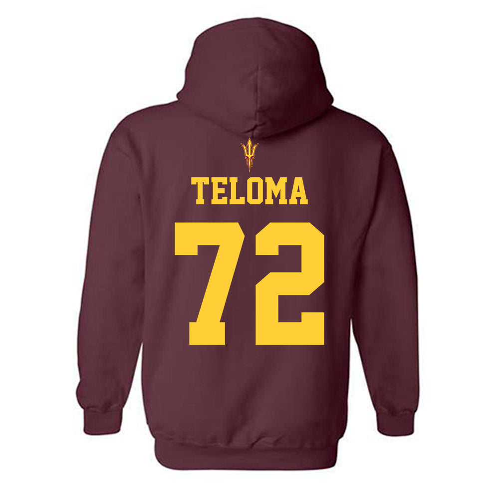 Arizona State - NCAA Football : Doughless Teloma - Generic Shersey Hooded Sweatshirt-1