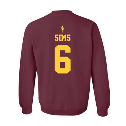 Arizona State - NCAA Football : Jeff Sims - Generic Shersey Crewneck Sweatshirt-1