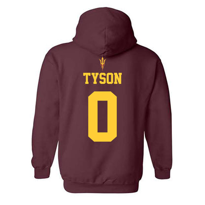 Arizona State - NCAA Football : Jordyn Tyson - Generic Shersey Hooded Sweatshirt-1