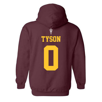 Arizona State - NCAA Football : Jordyn Tyson - Generic Shersey Hooded Sweatshirt-1