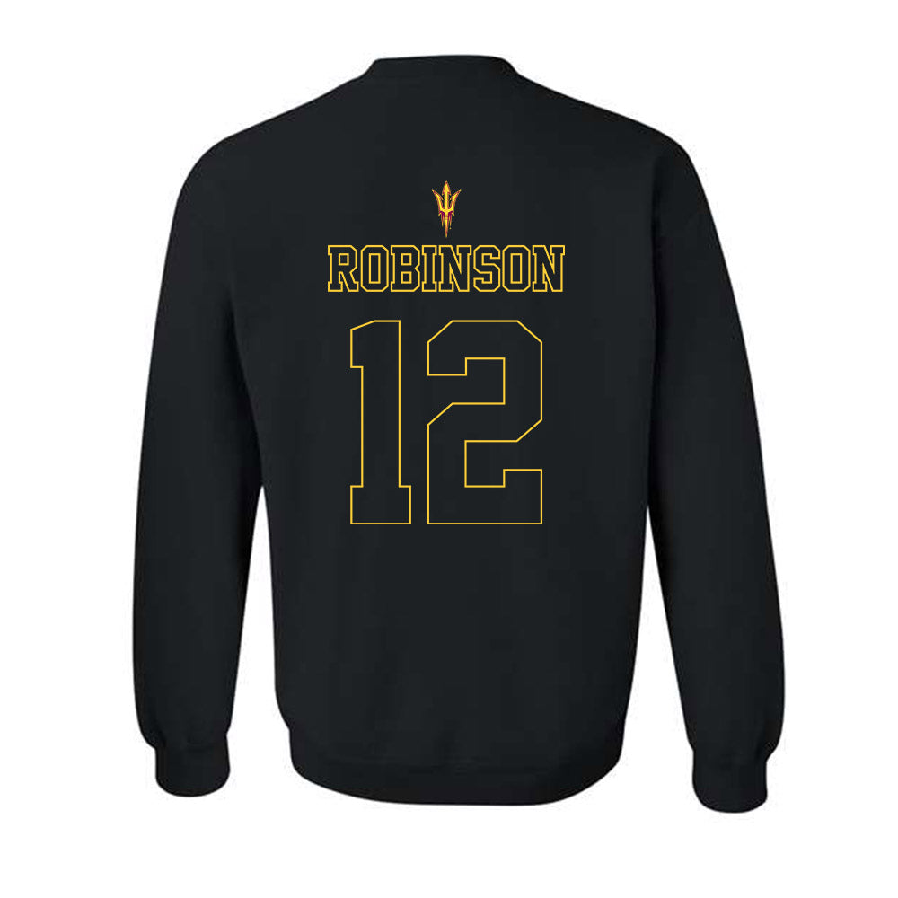 Arizona State - NCAA Football : Javan Robinson - Blackout Classic Shersey Crewneck Sweatshirt-1
