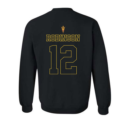 Arizona State - NCAA Football : Javan Robinson - Blackout Classic Shersey Crewneck Sweatshirt-1