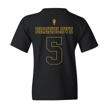 Arizona State - NCAA Football : Kyndrich Breedlove - Blackout Classic Shersey Youth T-Shirt-1