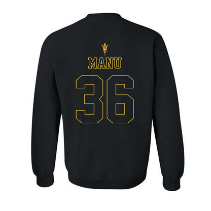 Arizona State - NCAA Football : Salesi Manu - Blackout Classic Shersey Crewneck Sweatshirt-1