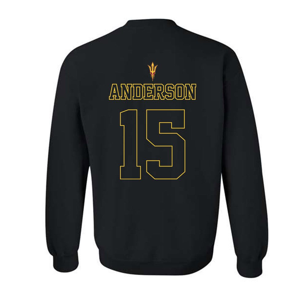 Arizona State - NCAA Football : Khamari Anderson - Blackout Classic Shersey Crewneck Sweatshirt-1