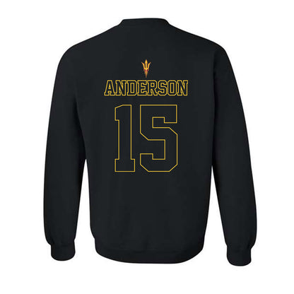 Arizona State - NCAA Football : Khamari Anderson - Blackout Classic Shersey Crewneck Sweatshirt-1
